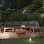 Juego de muebles jardín 6 pzas con cojines madera maciza acacia en Conjuntos de jardín | Comprar online en Foru.es