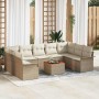 Conjunto de sofá de jardín con cojín 10 pcs Beige y Crema en Sofás de exterior | Comprar online en Foru.es
