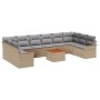 Conjunto de sofá de jardín con cojín 11 pcs Beige y Gris Claro en Sofás de exterior | Comprar online en Foru.es