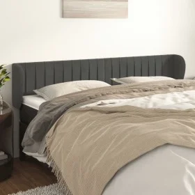 Kopfteil aus dunkelgrauem Samt, 203 x 23 x 78/88 cm von vidaXL, Kopf- und Fußteile - Ref: Foro24-3117449, Preis: 76,82 €, Rab...