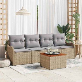 Conjunto de sofás de jardín 5 pcs Beige y Gris Claro en Sofás de exterior | Comprar online en Foru.es