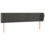Kopfteil aus dunkelgrauem Samt, 203 x 23 x 78/88 cm von vidaXL, Kopf- und Fußteile - Ref: Foro24-3117449, Preis: 76,82 €, Rab...