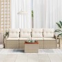 Conjunto de sofás de jardín 5 pcs Beige y Crema ratán sintético en Sofás de exterior | Comprar online en Foru.es