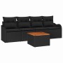 Conjunto de sofás de jardín 5 pcs Negro ratán sintético en Sofás de exterior | Comprar online en Foru.es
