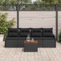 Conjunto de sofás de jardín 5 pcs Negro ratán sintético en Sofás de exterior | Comprar online en Foru.es
