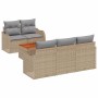Conjunto de sofás de jardín 6 pcs Beige y Gris Claro en Sofás de exterior | Comprar online en Foru.es