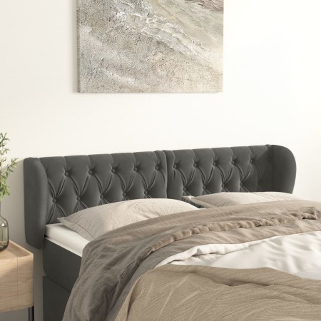 Cabecero de terciopelo gris oscuro 147x23x78/88 cm de vidaXL, Cabeceros y pies de cama - Ref: Foro24-3117529, Precio: 83,30 €...