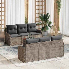 Conjunto de sofá de jardín 7 pcs Gris en Sofás de exterior | Comprar online en Foru.es