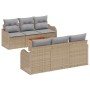 Conjunto de sofá de jardín 7 pcs beige y gris claro en Sofás de exterior | Comprar online en Foru.es
