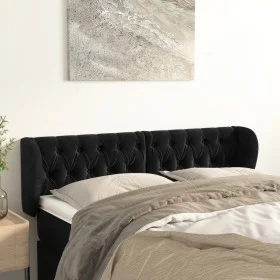 Black velvet headboard 163x23x78/88 cm by vidaXL, Headboards and footboards - Ref: Foro24-3117536, Price: 93,32 €, Discount: %