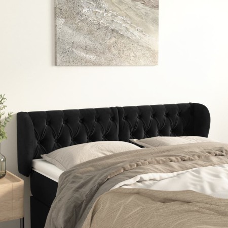 Cabecero de terciopelo negro 163x23x78/88 cm de vidaXL, Cabeceros y pies de cama - Ref: Foro24-3117536, Precio: 94,48 €, Desc...