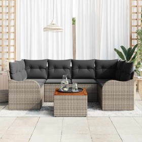 Conjunto de sofá de jardín 7 pcs Gris en Sofás de exterior | Comprar online en Foru.es