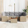 Conjunto de sofá de jardín 7 pcs beige y gris claro en Sofás de exterior | Comprar online en Foru.es
