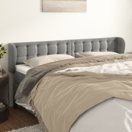 Cabecero de terciopelo gris claro 163x23x78/88 cm de vidaXL, Cabeceros y pies de cama - Ref: Foro24-3117632, Precio: 86,74 €,...