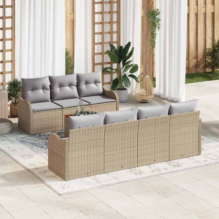 Conjunto de sofás de jardín 8 pcs Beige y Gris Claro en Sofás de exterior | Comprar online en Foru.es