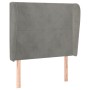 Cabecero con orejas de terciopelo gris claro 83x23x118/128 cm de vidaXL, Cabeceros y pies de cama - Ref: Foro24-3117706, Prec...