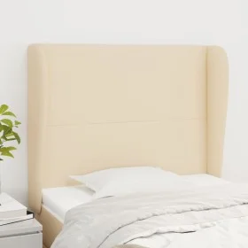 Cabecero con orejas de tela color crema 103x23x118/128 cm de vidaXL, Cabeceros y pies de cama - Ref: Foro24-3117671, Precio: ...
