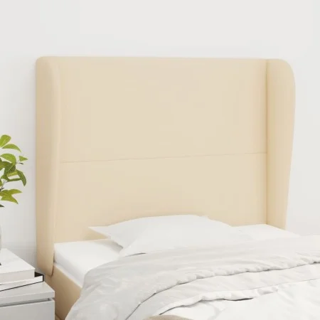 Cabecero con orejas de tela color crema 103x23x118/128 cm de vidaXL, Cabeceros y pies de cama - Ref: Foro24-3117671, Precio: ...