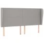 Cabecero con orejas de tela gris claro 203x23x118/128 cm de vidaXL, Cabeceros y pies de cama - Ref: Foro24-3117698, Precio: 1...