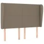 Cabecero con orejas de tela gris taupe 147x23x118/128 cm de vidaXL, Cabeceros y pies de cama - Ref: Foro24-3117678, Precio: 1...