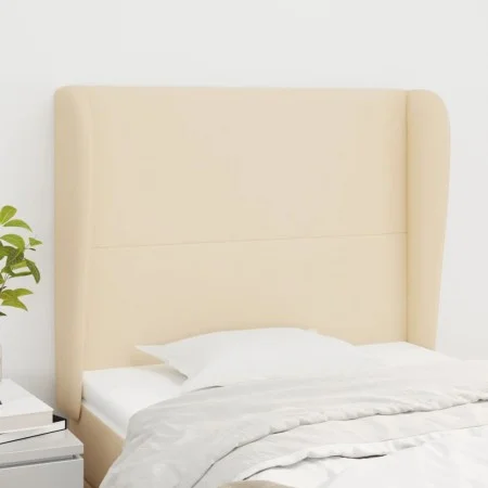 Cabecero con orejas de tela color crema 93x23x118/128 cm de vidaXL, Cabeceros y pies de cama - Ref: Foro24-3117663, Precio: 8...