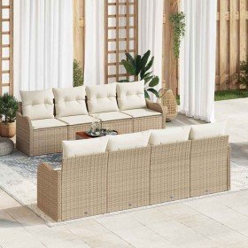 Conjunto de sofás de jardín 9 pcs Beige y Crema ratán sintético en Sofás de exterior | Comprar online en Foru.es