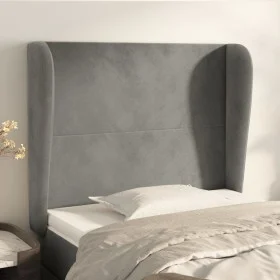 Headboard with light gray velvet ears 103x23x118/128 cm by vidaXL, Headboards and footboards - Ref: Foro24-3117718, Price: 69...