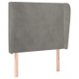 Cabecero con orejas de terciopelo gris claro 103x23x118/128 cm de vidaXL, Cabeceros y pies de cama - Ref: Foro24-3117718, Pre...