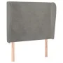 Cabecero con orejas de terciopelo gris claro 103x23x118/128 cm de vidaXL, Cabeceros y pies de cama - Ref: Foro24-3117718, Pre...
