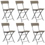 Sillas cafetería plegables 6 uds acero y ratán sintético gris de vidaXL, Sillas de jardín - Ref: Foro24-3152119, Precio: 216,...