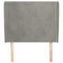 Cabecero con orejas de terciopelo gris claro 103x23x118/128 cm de vidaXL, Cabeceros y pies de cama - Ref: Foro24-3117718, Pre...