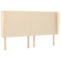 Cabecero con orejas de tela color crema 203x23x118/128 cm de vidaXL, Cabeceros y pies de cama - Ref: Foro24-3117703, Precio: ...