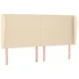 Headboard with cream fabric ears 203x23x118/128 cm by vidaXL, Headboards and footboards - Ref: Foro24-3117703, Price: 147,91 ...