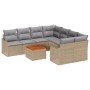 Conjunto de sofá de jardín 9 pcs beige y gris claro en Sofás de exterior | Comprar online en Foru.es