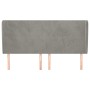 Cabecero con orejas de terciopelo gris claro 203x23x118/128 cm de vidaXL, Cabeceros y pies de cama - Ref: Foro24-3117742, Pre...