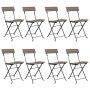 Sillas cafetería plegables 8 uds acero y ratán sintético gris de vidaXL, Sillas de jardín - Ref: Foro24-3152120, Precio: 287,...