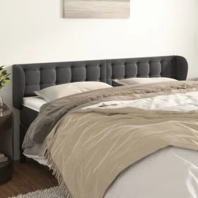 Cabecero de terciopelo gris oscuro 203x23x78/88 cm de vidaXL, Cabeceros y pies de cama - Ref: Foro24-3117645, Precio: 65,49 €...