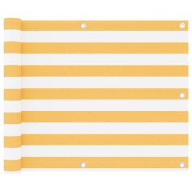 Toldo para balcón tela oxford blanco y amarillo 75x500 cm en Sombrillas | Comprar online en Foru.es