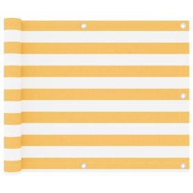 Toldo para balcón tela oxford blanco y amarillo 75x500 cm en Sombrillas | Comprar online en Foru.es