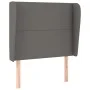 Cabecero con orejas de cuero sintético gris 83x23x118/128 cm de vidaXL, Cabeceros y pies de cama - Ref: Foro24-3117752, Preci...