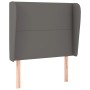 Cabecero con orejas de cuero sintético gris 83x23x118/128 cm de vidaXL, Cabeceros y pies de cama - Ref: Foro24-3117752, Preci...