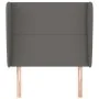 Headboard with gray synthetic leather ears 83x23x118/128 cm by vidaXL, Headboards and footboards - Ref: Foro24-3117752, Price...