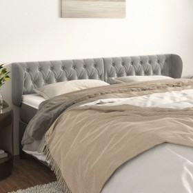 Cabecero de terciopelo gris claro 183x23x78/88 cm de vidaXL, Cabeceros y pies de cama - Ref: Foro24-3117540, Precio: 90,23 €,...