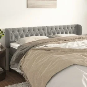 Cabecero de terciopelo gris claro 183x23x78/88 cm de vidaXL, Cabeceros y pies de cama - Ref: Foro24-3117540, Precio: 86,95 €,...