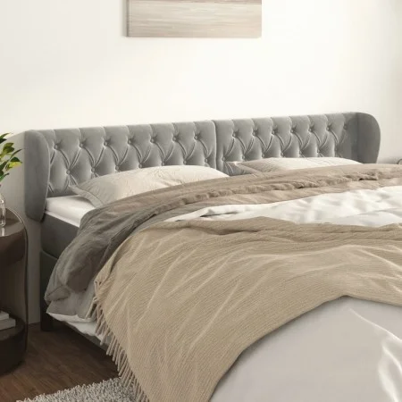 Cabecero de terciopelo gris claro 183x23x78/88 cm de vidaXL, Cabeceros y pies de cama - Ref: Foro24-3117540, Precio: 86,95 €,...