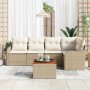 Conjunto de sofá de jardín 6 pcs Beige y blanco en Sofás de exterior | Comprar online en Foru.es