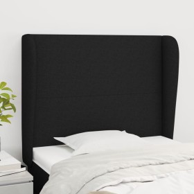 Cabecero con orejas de tela negro 93x23x118/128 cm de vidaXL, Cabeceros y pies de cama - Ref: Foro24-3117660, Precio: 79,92 €...
