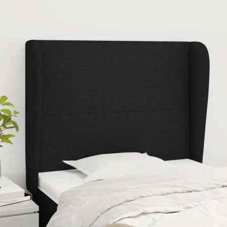 Cabecero con orejas de tela negro 93x23x118/128 cm de vidaXL, Cabeceros y pies de cama - Ref: Foro24-3117660, Precio: 77,56 €...