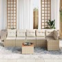 Conjunto de sofá de jardín 7 pcs Beige y blanco en Sofás de exterior | Comprar online en Foru.es