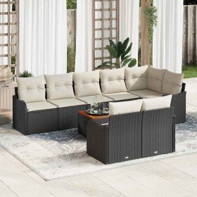 Conjunto de sofá de jardín 9 pcs Negro y blanco en Sofás de exterior | Comprar online en Foru.es